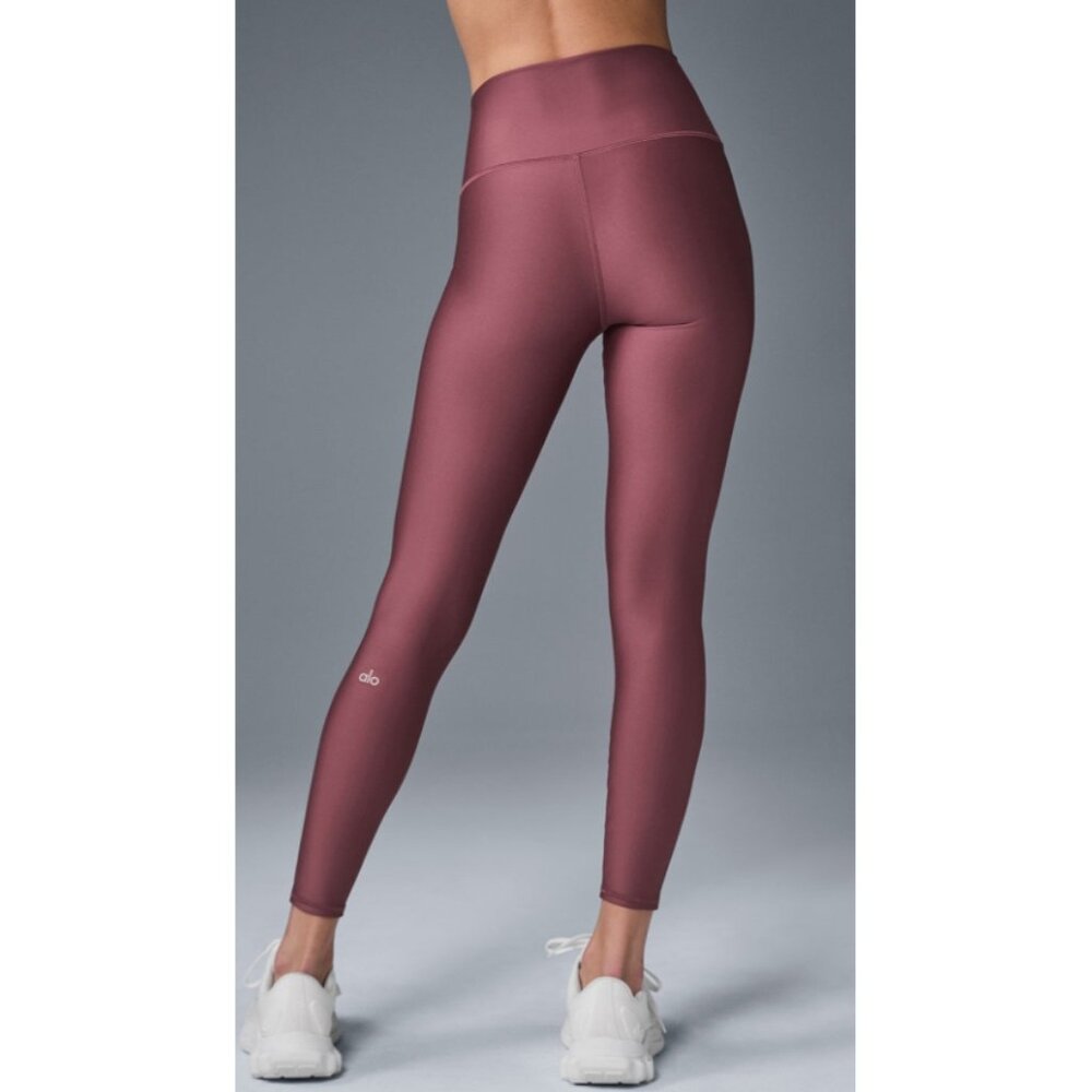 Alo Airlift Winter Warm High-Waist Leggings Burgundy Truffle Hi-Rise Brushed M - Picture 2 of 11